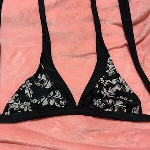 Floral Black Triangle Bralette